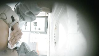 【廁拍】全景前後雙角度 極品無毛白虎 -08